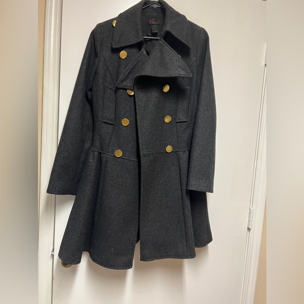 Wool dress peplum style winter coat